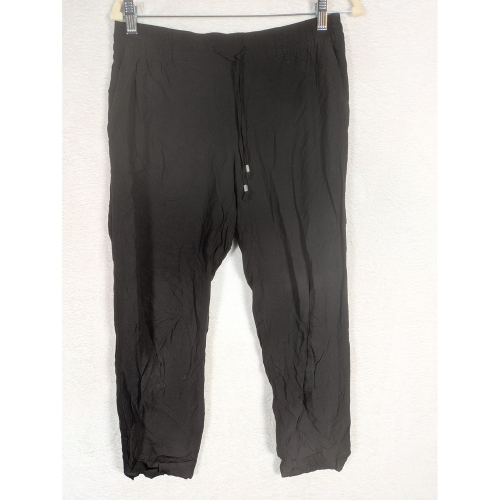 Old Navy Jogger Pants Women's Small Black Elastic Drawstring Relaxed Tapered